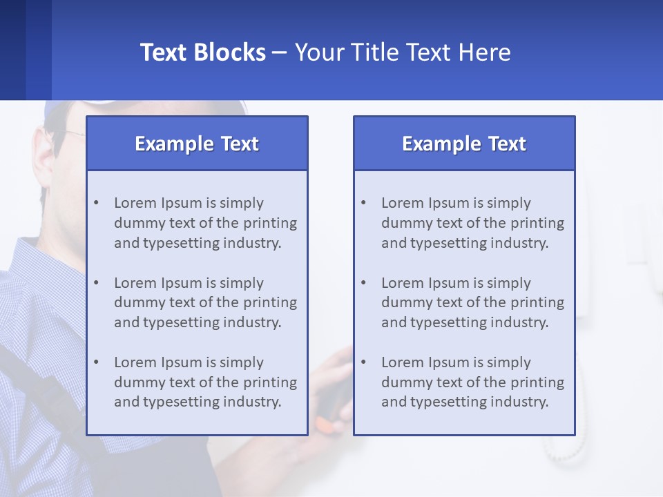 A Man In A Blue Hat Is Holding A Clipboard PowerPoint Template