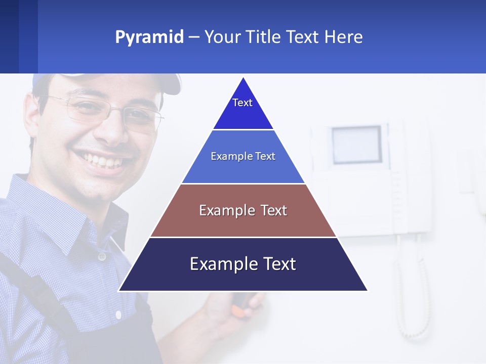 A Man In A Blue Hat Is Holding A Clipboard PowerPoint Template
