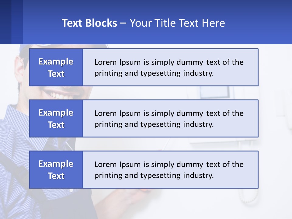 A Man In A Blue Hat Is Holding A Clipboard PowerPoint Template