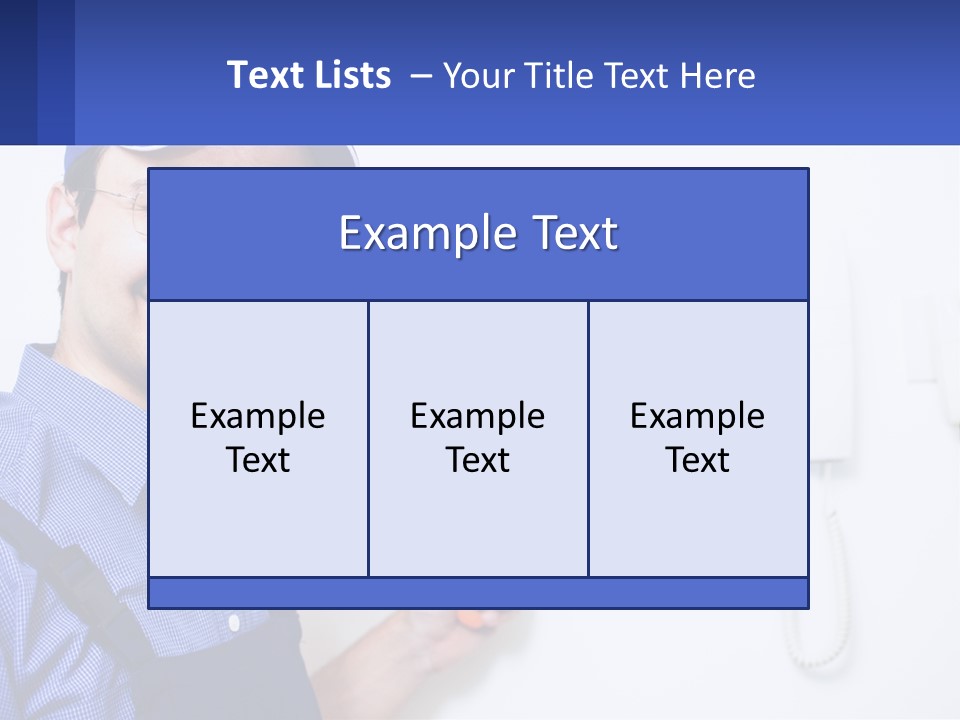 A Man In A Blue Hat Is Holding A Clipboard PowerPoint Template