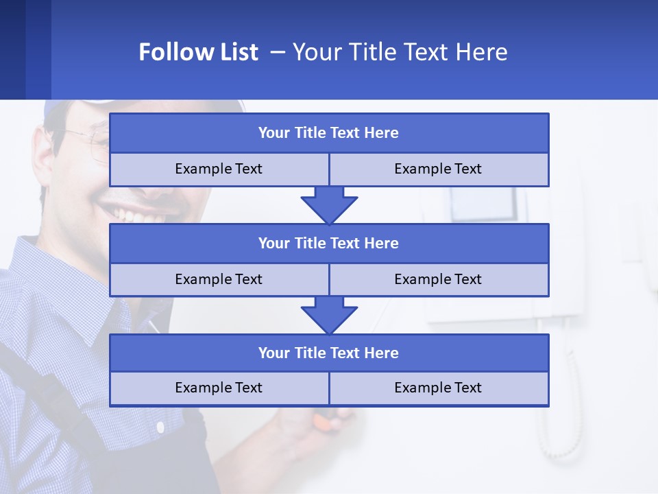 A Man In A Blue Hat Is Holding A Clipboard PowerPoint Template
