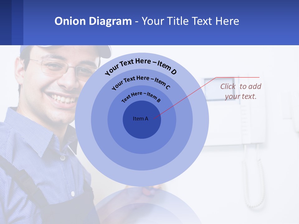 A Man In A Blue Hat Is Holding A Clipboard PowerPoint Template