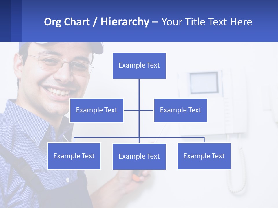 A Man In A Blue Hat Is Holding A Clipboard PowerPoint Template