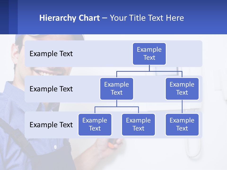A Man In A Blue Hat Is Holding A Clipboard PowerPoint Template