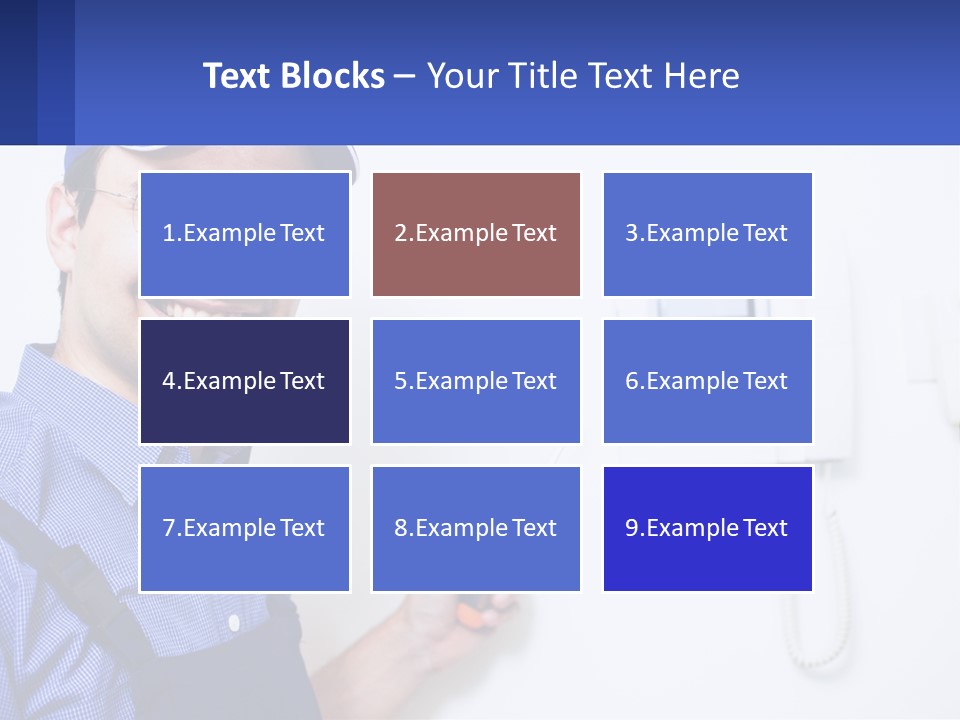 A Man In A Blue Hat Is Holding A Clipboard PowerPoint Template