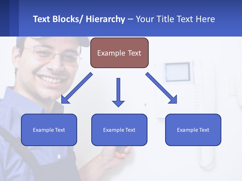 A Man In A Blue Hat Is Holding A Clipboard PowerPoint Template