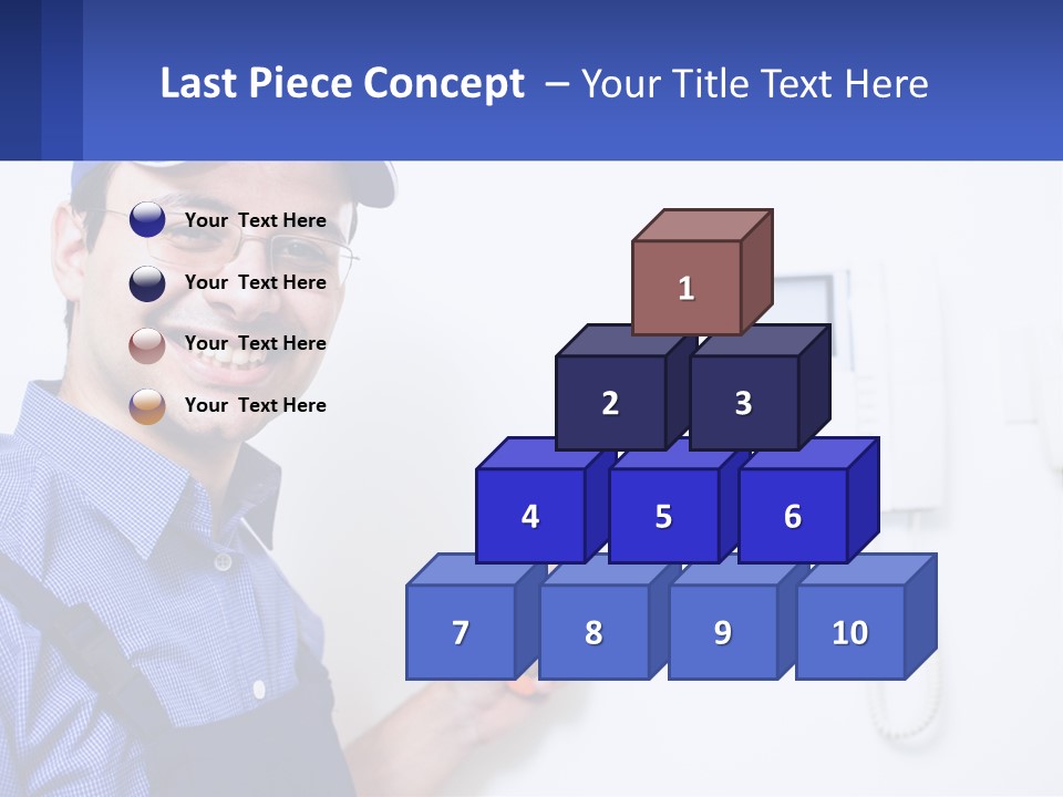 A Man In A Blue Hat Is Holding A Clipboard PowerPoint Template