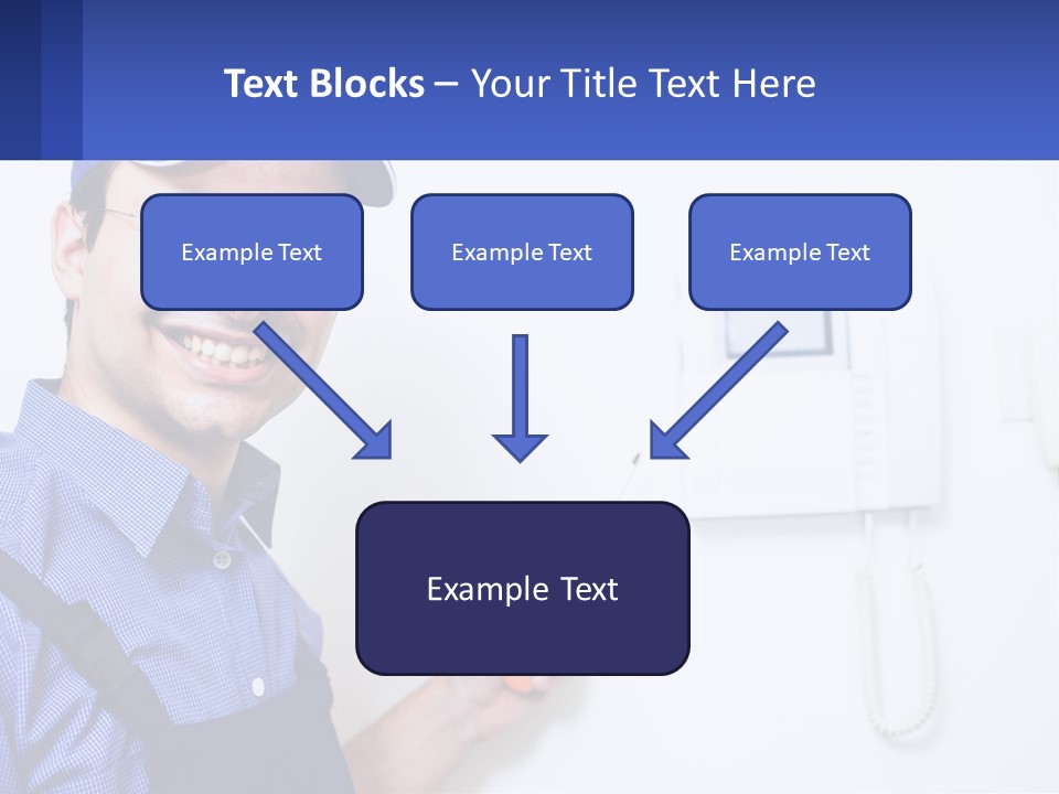 A Man In A Blue Hat Is Holding A Clipboard PowerPoint Template