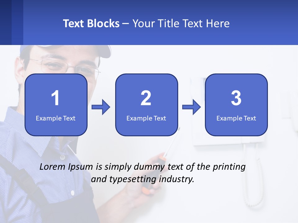 A Man In A Blue Hat Is Holding A Clipboard PowerPoint Template