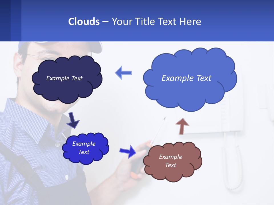 A Man In A Blue Hat Is Holding A Clipboard PowerPoint Template