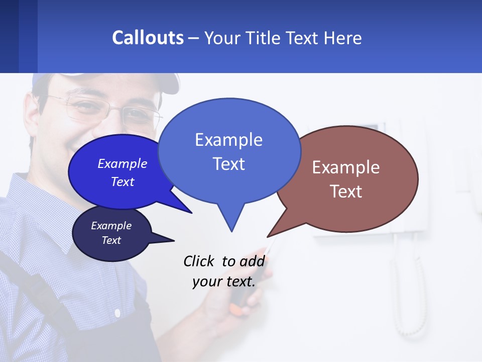 A Man In A Blue Hat Is Holding A Clipboard PowerPoint Template