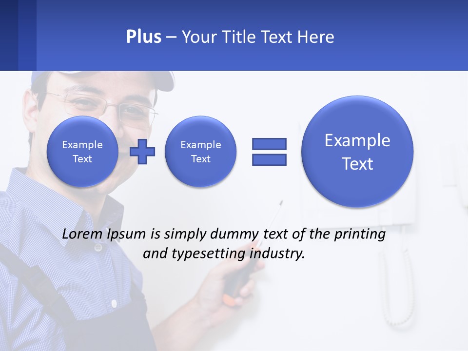 A Man In A Blue Hat Is Holding A Clipboard PowerPoint Template