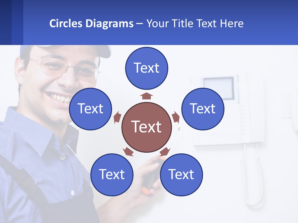 A Man In A Blue Hat Is Holding A Clipboard PowerPoint Template