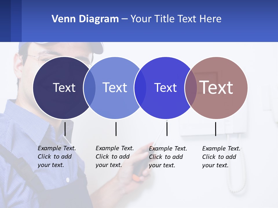 A Man In A Blue Hat Is Holding A Clipboard PowerPoint Template