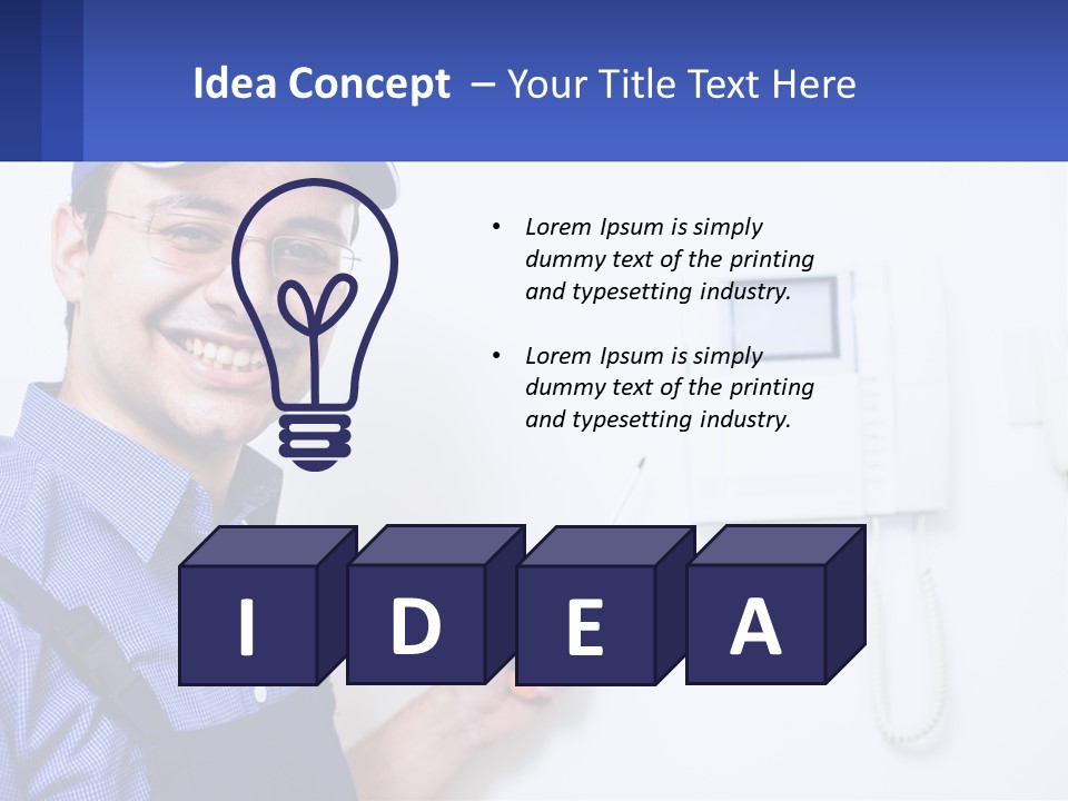 A Man In A Blue Hat Is Holding A Clipboard PowerPoint Template