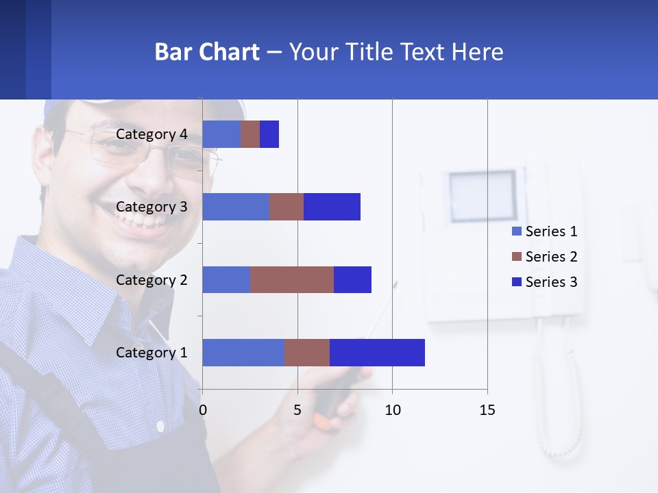 A Man In A Blue Hat Is Holding A Clipboard PowerPoint Template