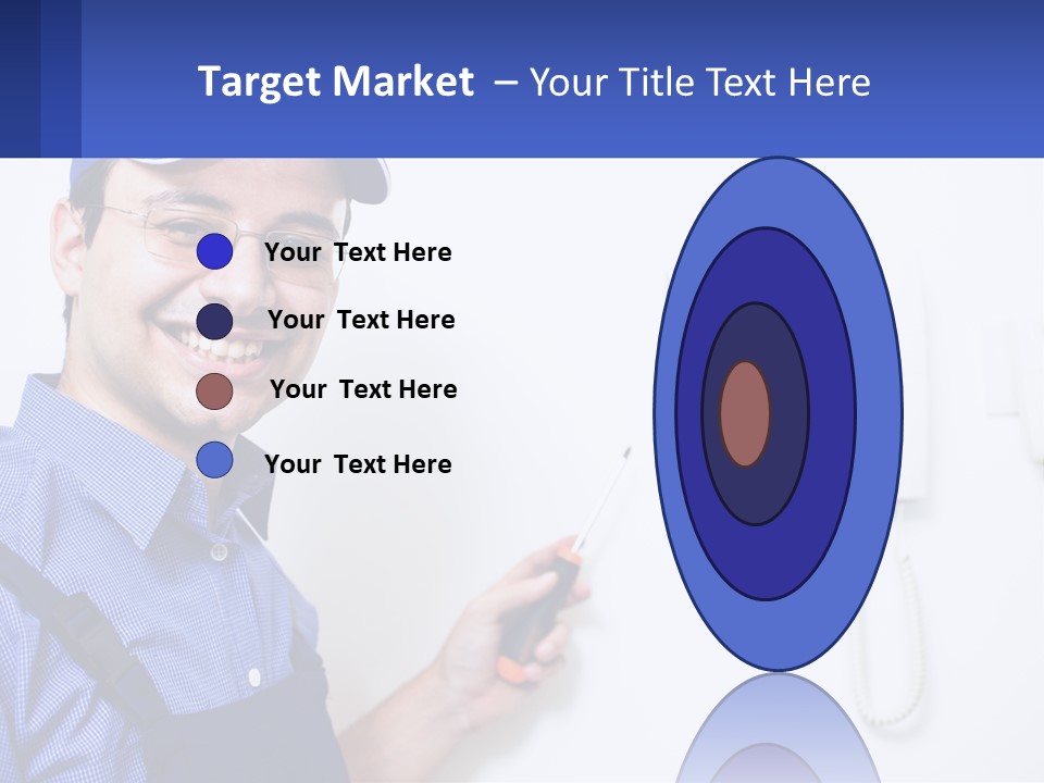 A Man In A Blue Hat Is Holding A Clipboard PowerPoint Template