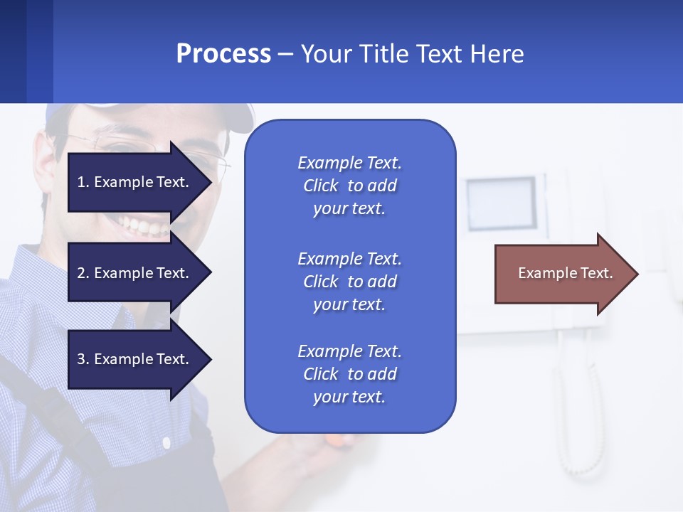 A Man In A Blue Hat Is Holding A Clipboard PowerPoint Template