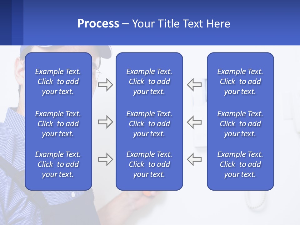 A Man In A Blue Hat Is Holding A Clipboard PowerPoint Template