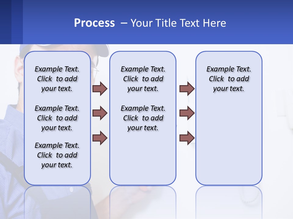 A Man In A Blue Hat Is Holding A Clipboard PowerPoint Template