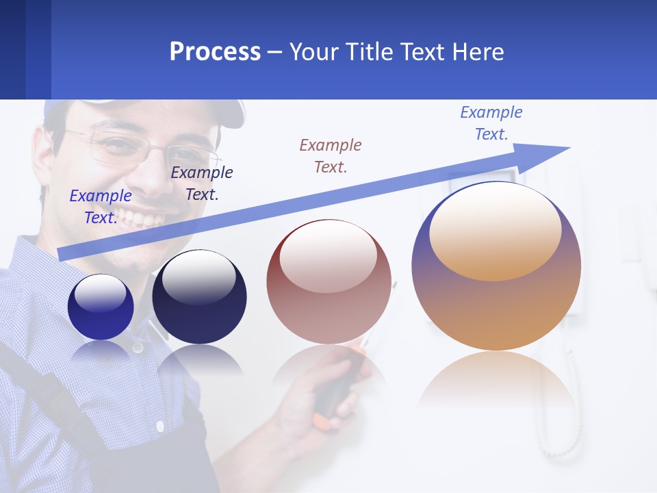 A Man In A Blue Hat Is Holding A Clipboard PowerPoint Template