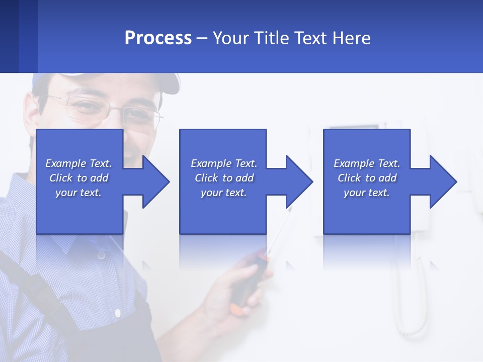 A Man In A Blue Hat Is Holding A Clipboard PowerPoint Template