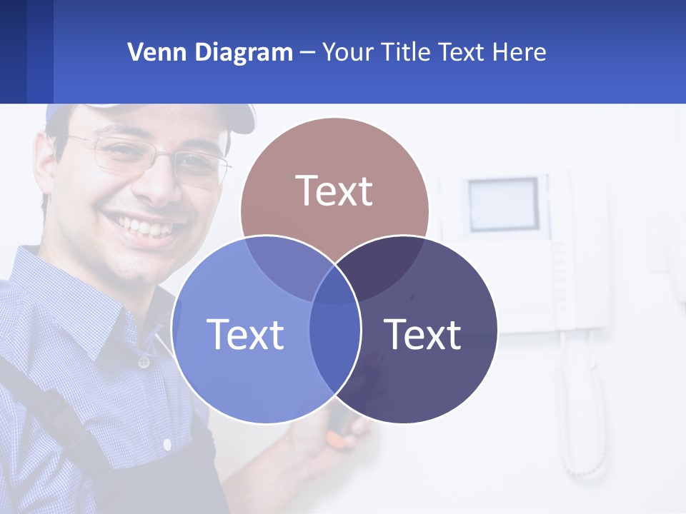 A Man In A Blue Hat Is Holding A Clipboard PowerPoint Template