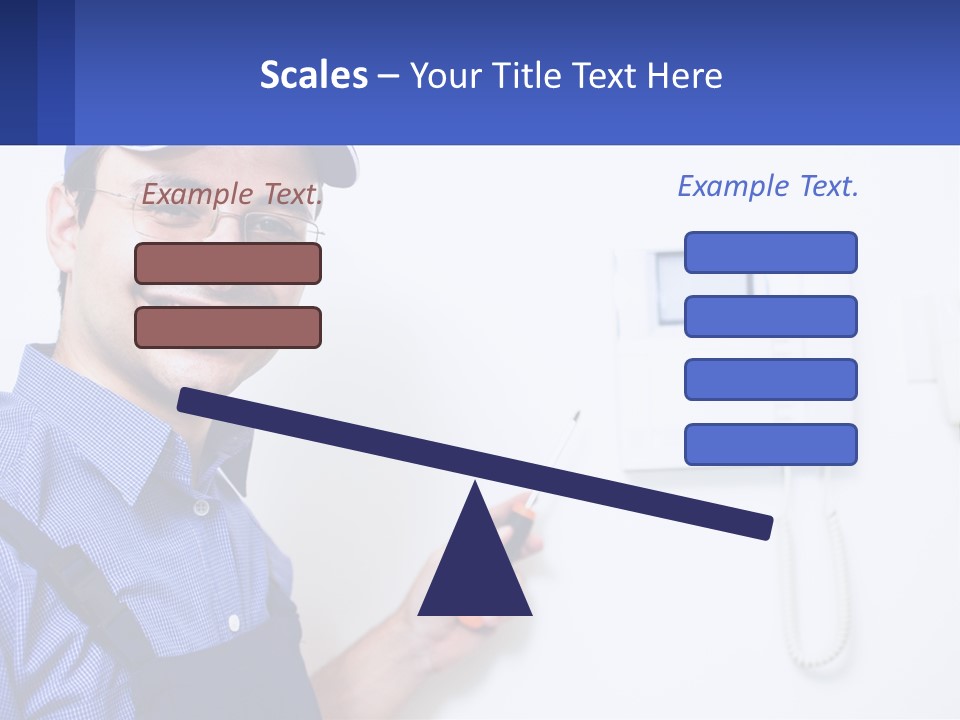 A Man In A Blue Hat Is Holding A Clipboard PowerPoint Template