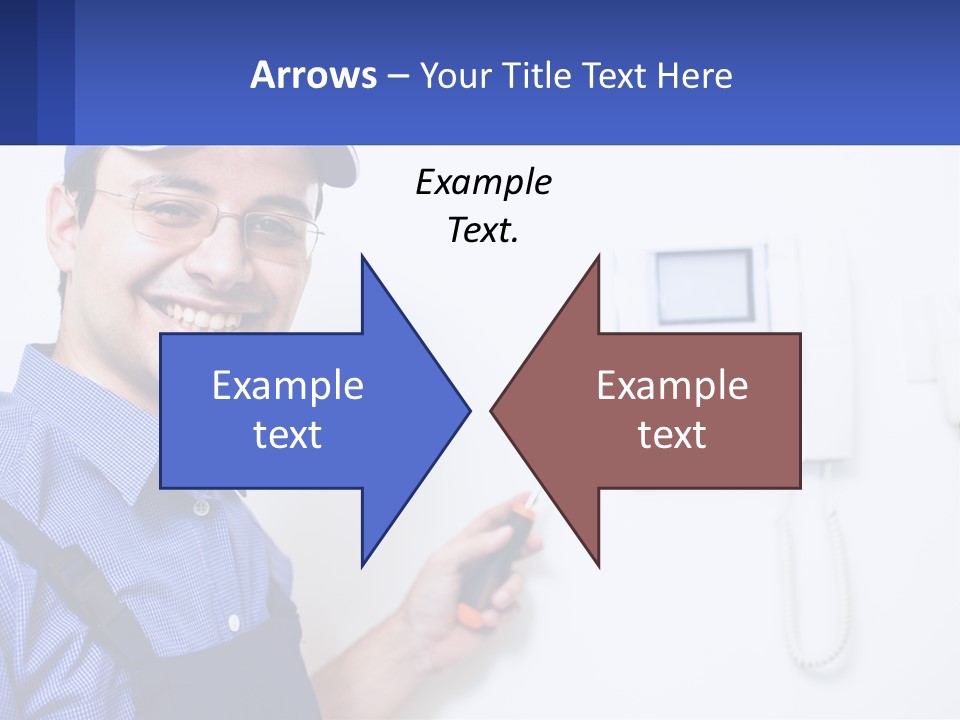 A Man In A Blue Hat Is Holding A Clipboard PowerPoint Template