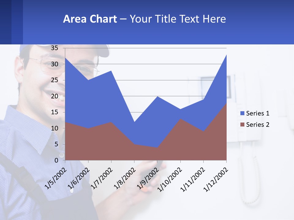A Man In A Blue Hat Is Holding A Clipboard PowerPoint Template