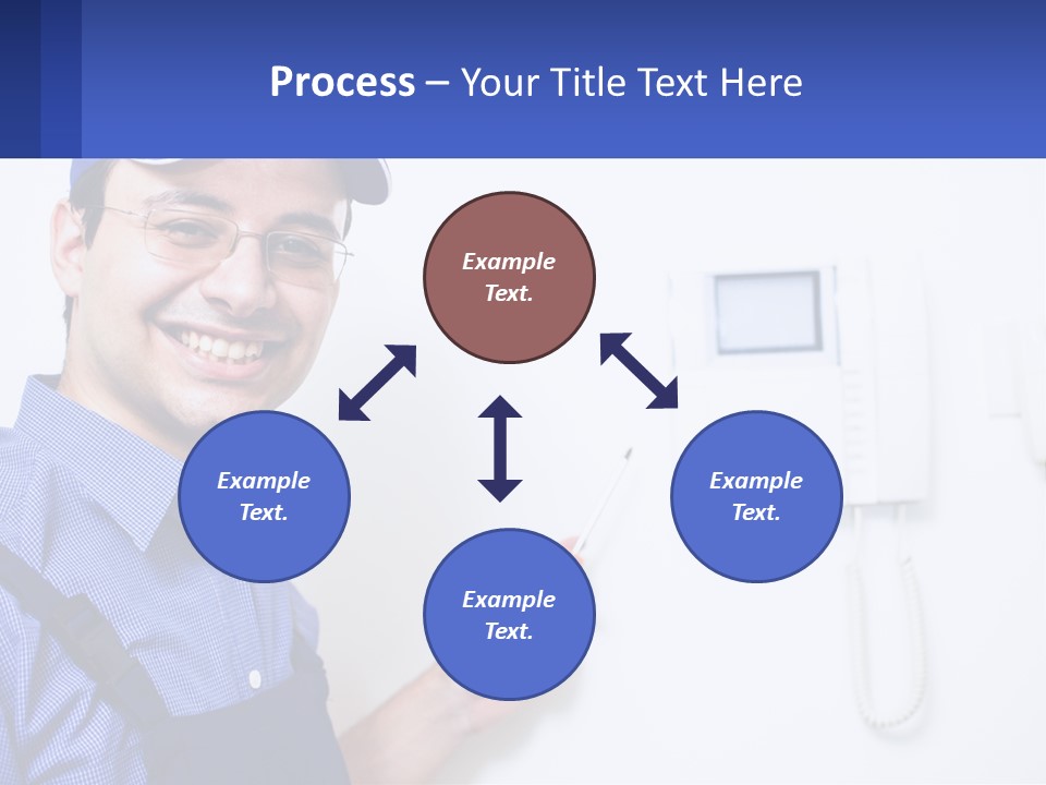 A Man In A Blue Hat Is Holding A Clipboard PowerPoint Template