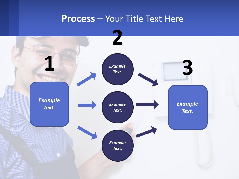 A Man In A Blue Hat Is Holding A Clipboard PowerPoint Template
