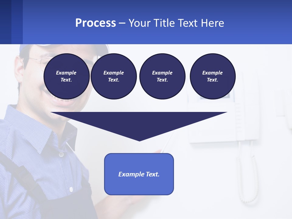 A Man In A Blue Hat Is Holding A Clipboard PowerPoint Template