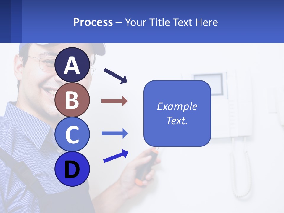 A Man In A Blue Hat Is Holding A Clipboard PowerPoint Template