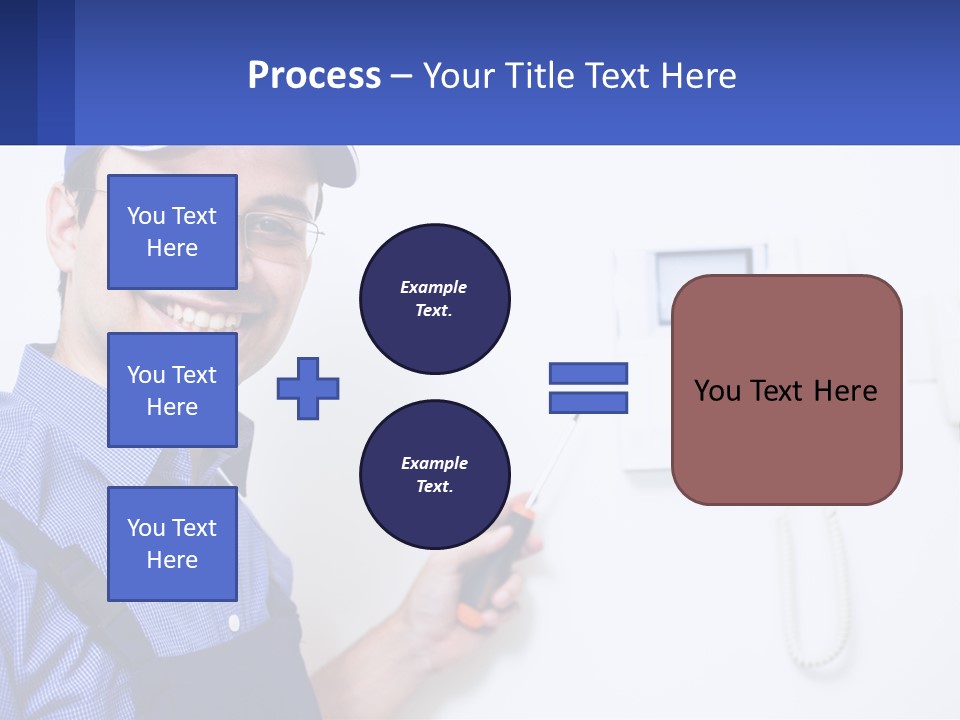 A Man In A Blue Hat Is Holding A Clipboard PowerPoint Template
