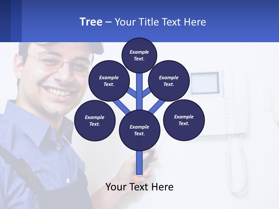 A Man In A Blue Hat Is Holding A Clipboard PowerPoint Template