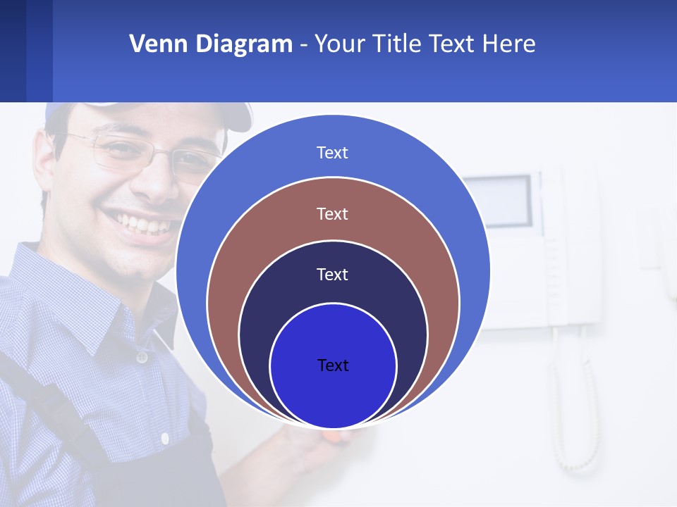 A Man In A Blue Hat Is Holding A Clipboard PowerPoint Template