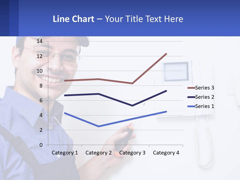 A Man In A Blue Hat Is Holding A Clipboard PowerPoint Template
