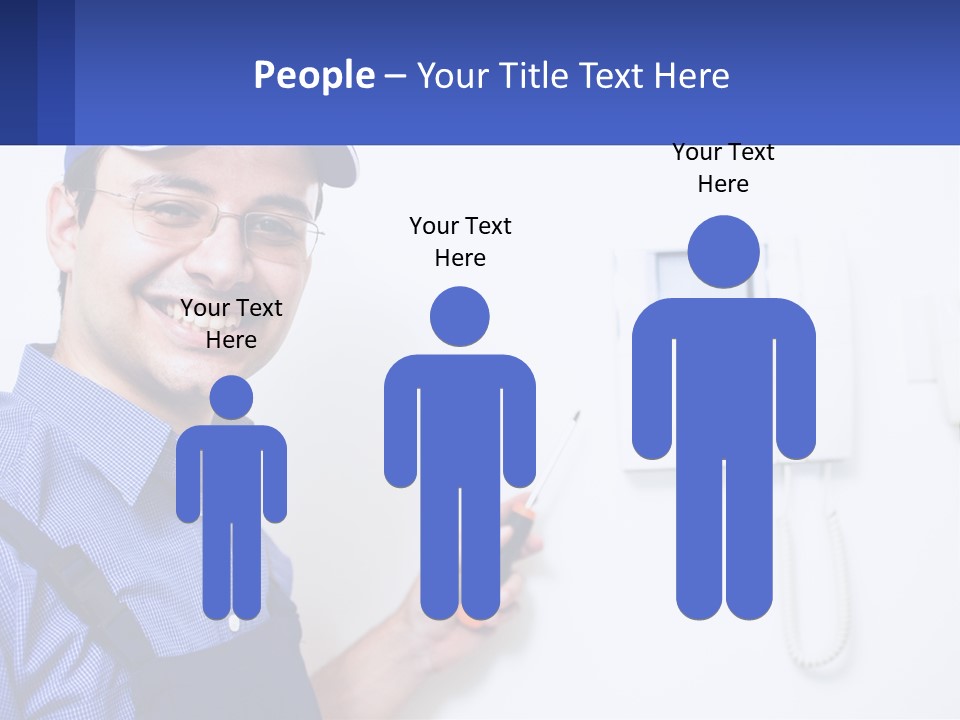 A Man In A Blue Hat Is Holding A Clipboard PowerPoint Template