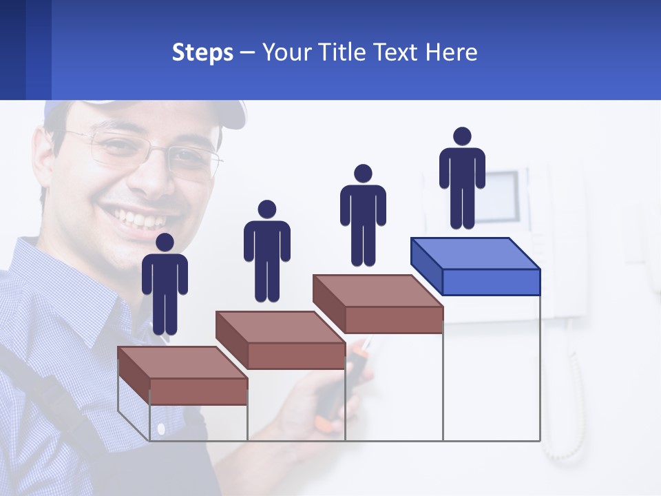 A Man In A Blue Hat Is Holding A Clipboard PowerPoint Template