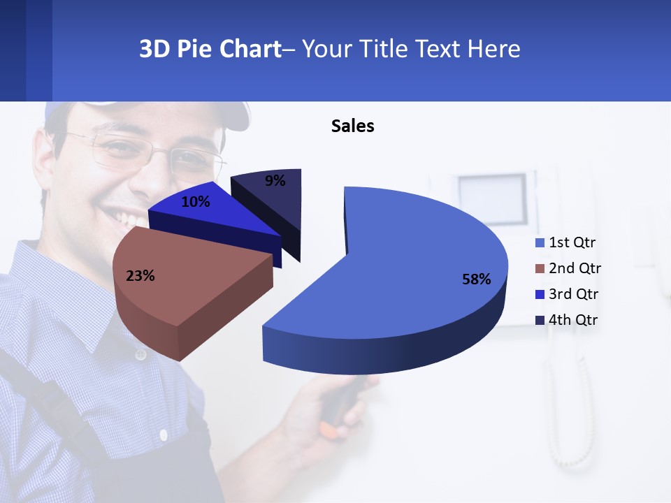 A Man In A Blue Hat Is Holding A Clipboard PowerPoint Template