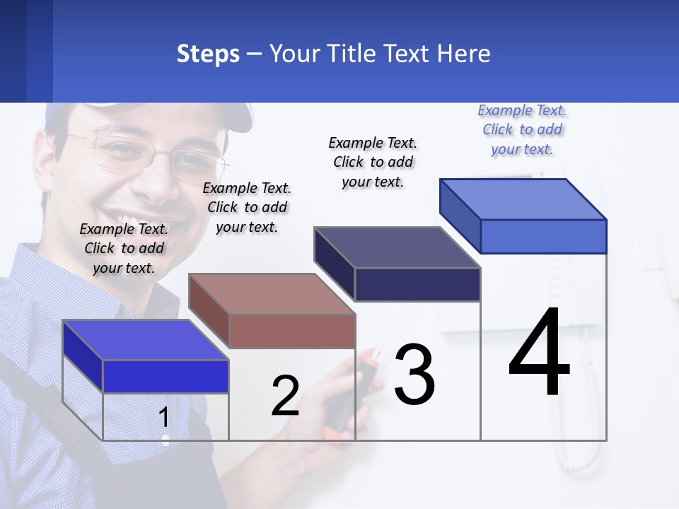 A Man In A Blue Hat Is Holding A Clipboard PowerPoint Template