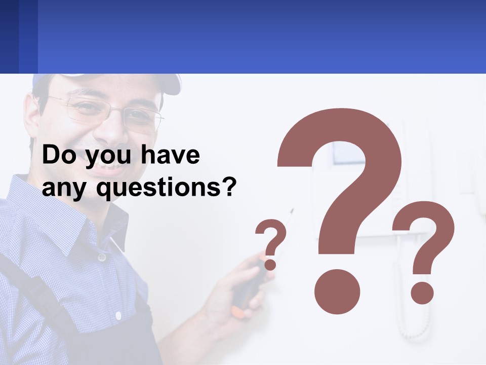 A Man In A Blue Hat Is Holding A Clipboard PowerPoint Template