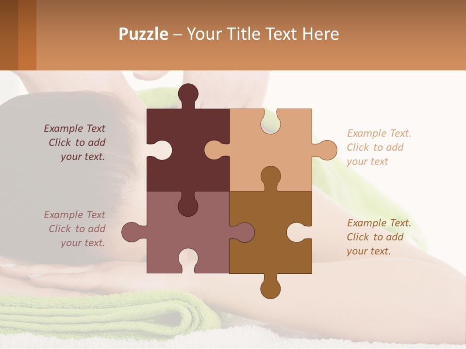 A Woman Getting A Massage With Her Hands On Her Head PowerPoint Template