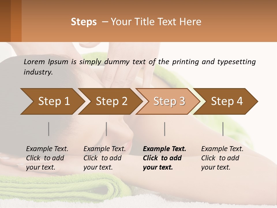 A Woman Getting A Massage With Her Hands On Her Head PowerPoint Template