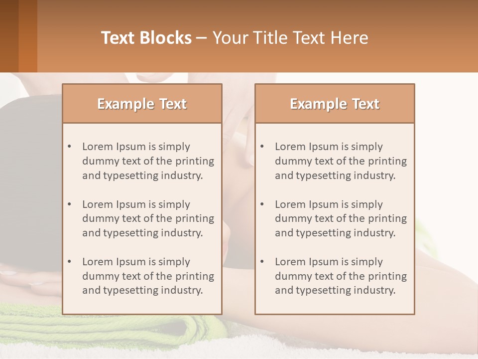 A Woman Getting A Massage With Her Hands On Her Head PowerPoint Template