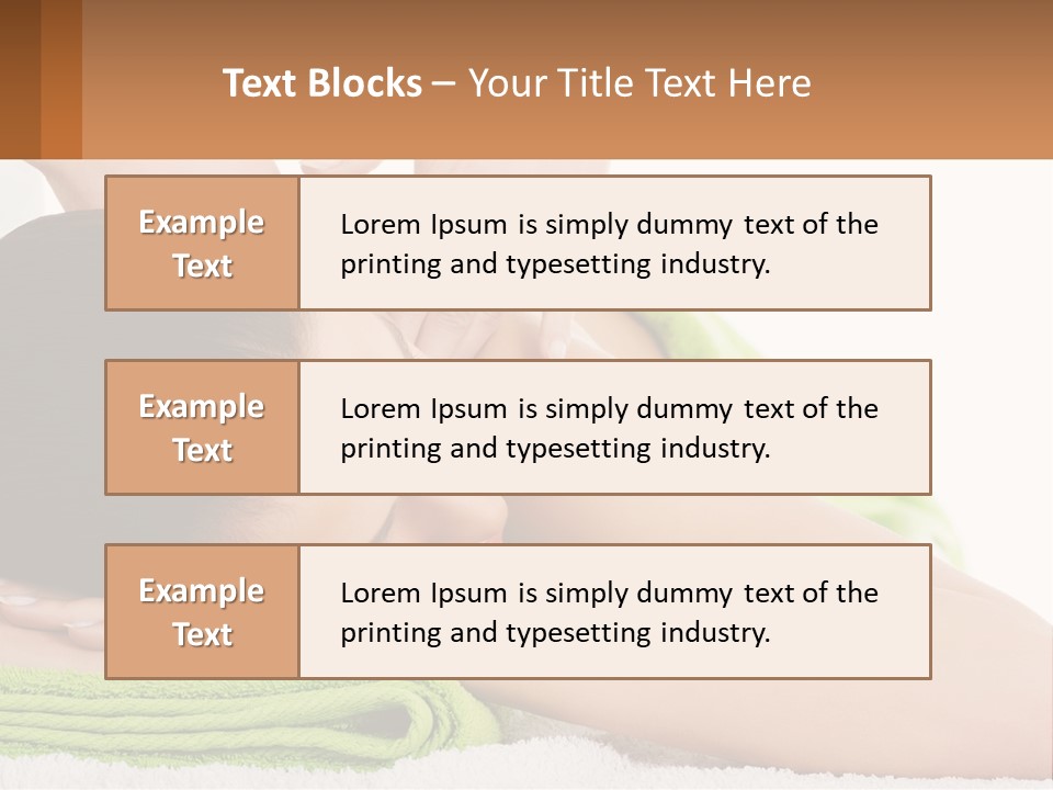 A Woman Getting A Massage With Her Hands On Her Head PowerPoint Template