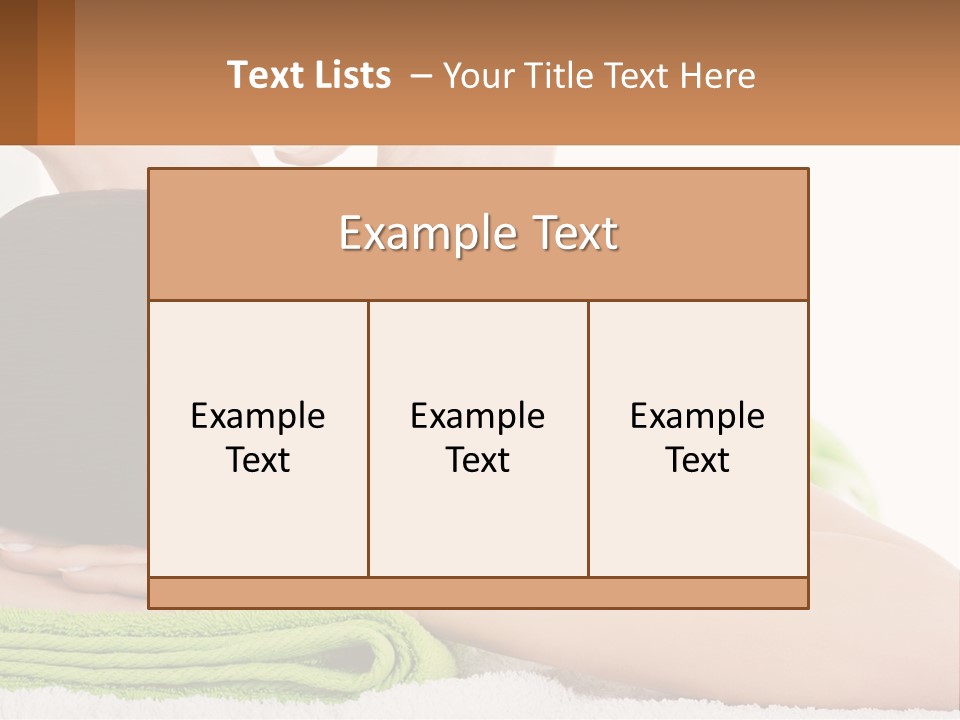 A Woman Getting A Massage With Her Hands On Her Head PowerPoint Template