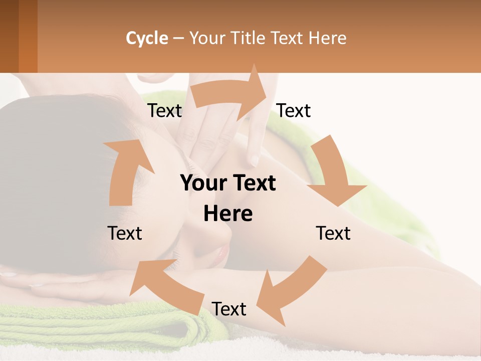 A Woman Getting A Massage With Her Hands On Her Head PowerPoint Template