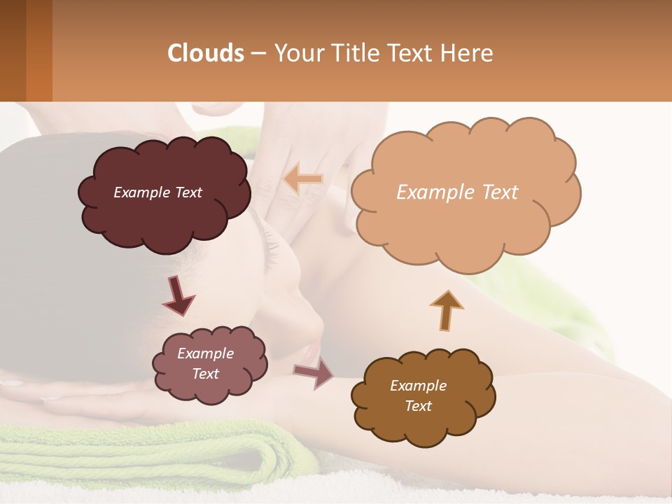 A Woman Getting A Massage With Her Hands On Her Head PowerPoint Template